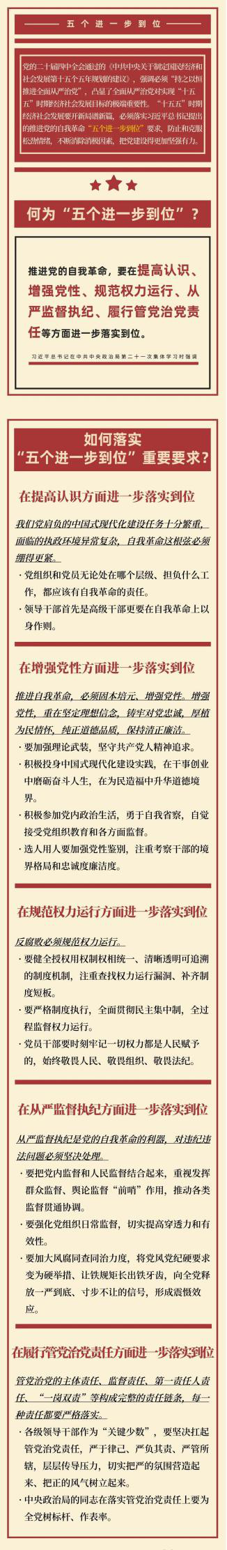 何為“五個進一步到位”？